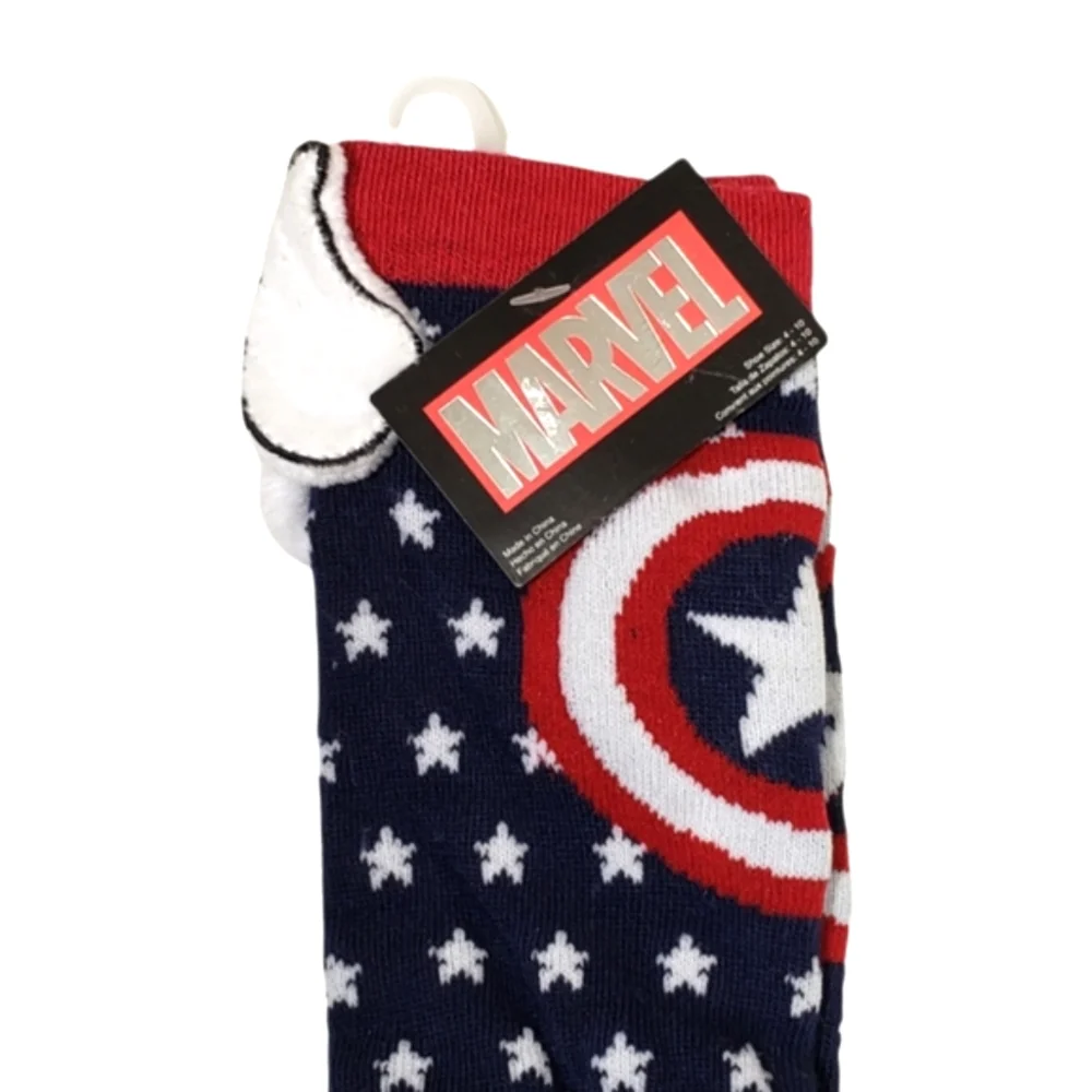 Marvel Captain America Knee High Socks Women's 4-10 Running 5K Marathon NWT